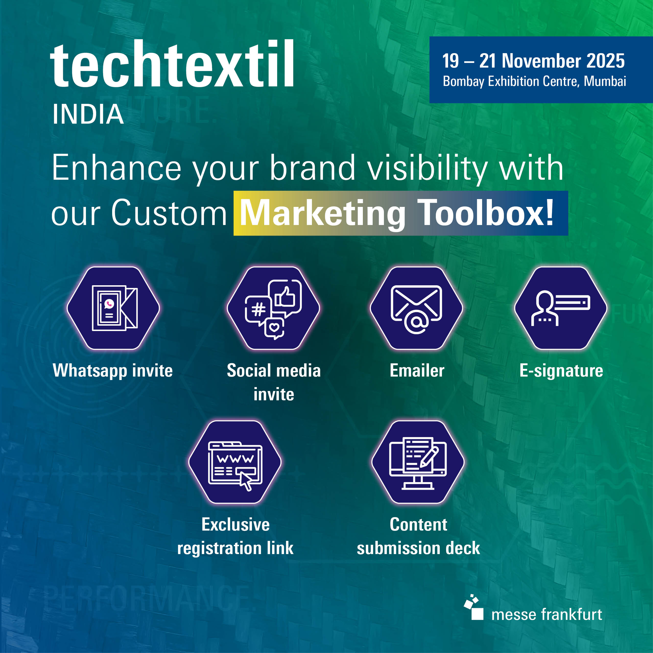 Follow these steps to use the exhibitor marketing toolbox